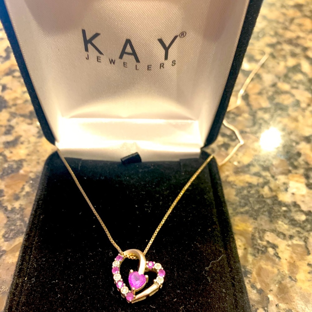 Kay Jewelers Silver Necklace and Heart Pendant
